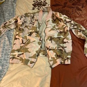 Large camouflage pink and brown jacket